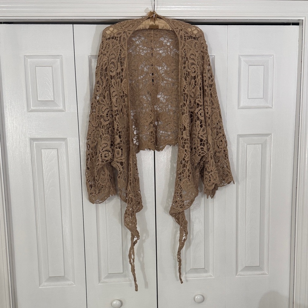 Boho Crochet Open Front Cardigan